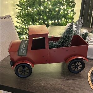 Red Holiday Truck Decor
